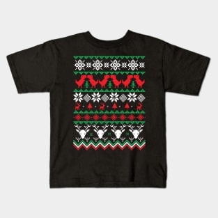 Ugly Dinosaur Christmas Sweater T Rex Kids T-Shirt